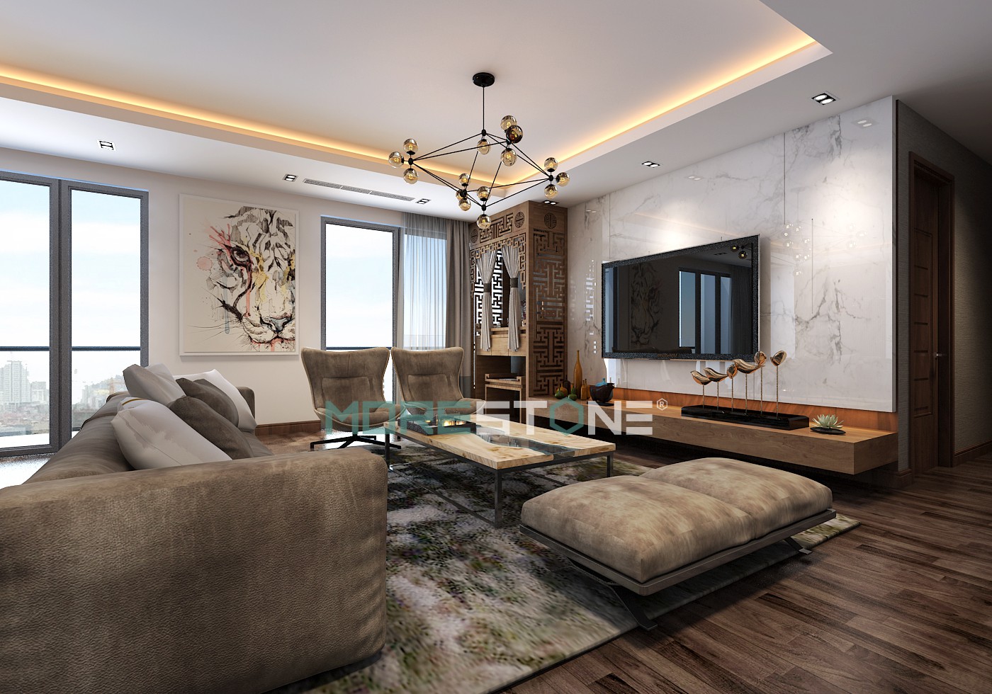 10 mẫu đá vách tivi đẹp và sang trọng